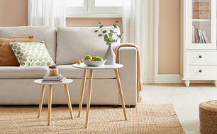 Set van 2 Scandinavische Ronde Bijzettafels