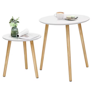 Set van 2 Scandinavische Ronde Bijzettafels
