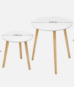 Set van 2 Scandinavische Ronde Bijzettafels