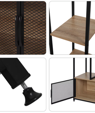 Sedia Vintage Kledingkast met Open Opbergrek en Kast
