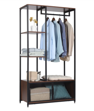 Sedia Vintage Kledingkast met Open Opbergrek en Kast