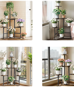 6-laags Hoekplantenrek – Vintage Look