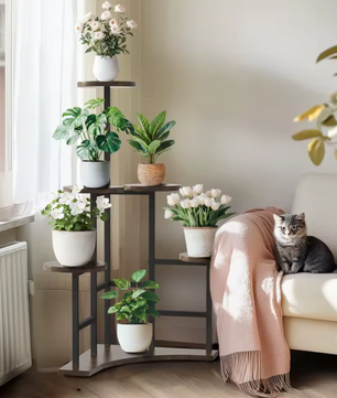 6-laags Hoekplantenrek – Vintage Look