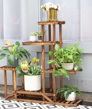 6-laags Houten Plantenstandaard – Plantenrek