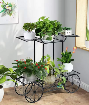 Grote Metalen Plantenstandaard – 6-Laags Tuinkar voor Binnen en Buiten