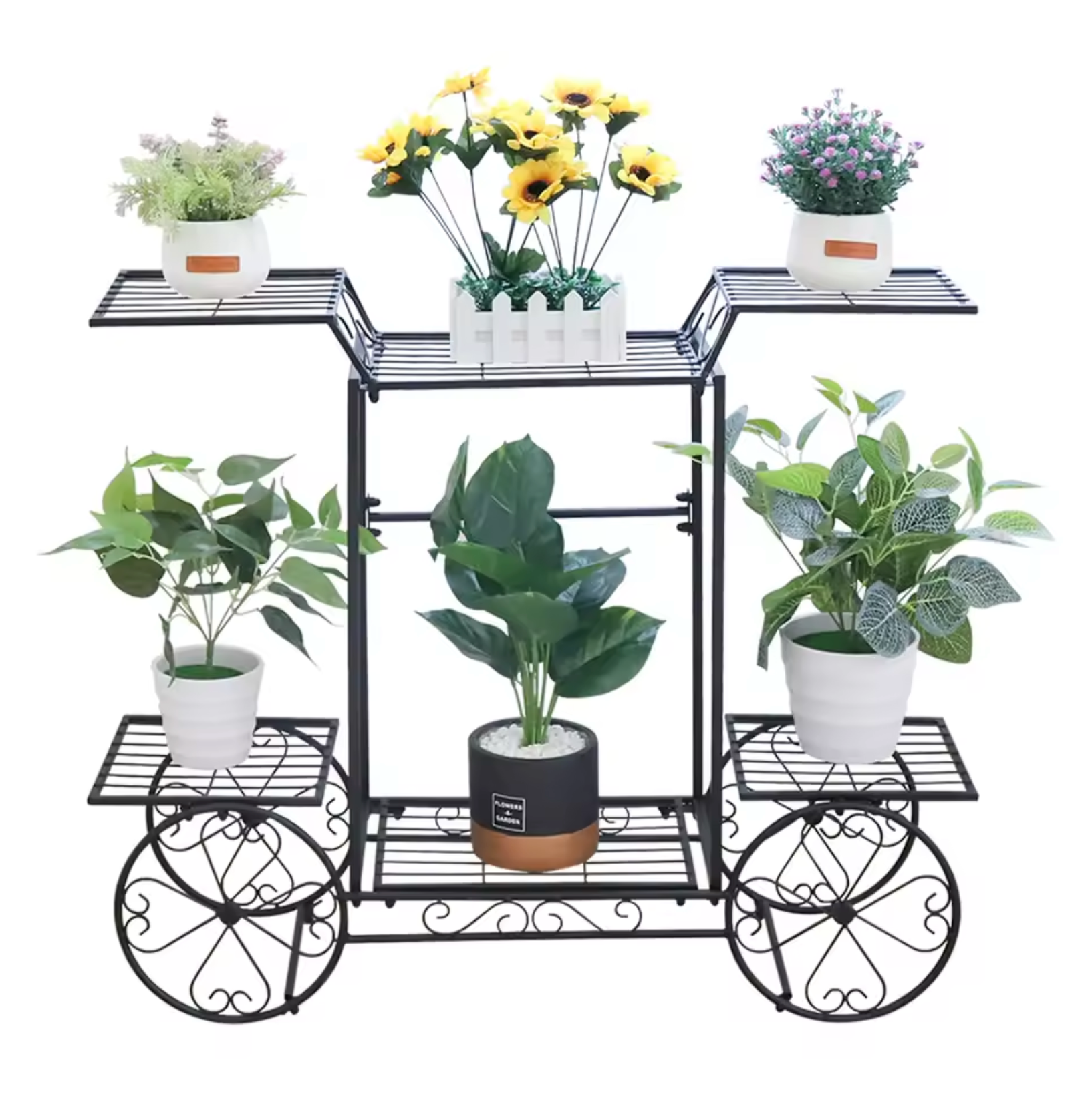 Grote Metalen Plantenstandaard – 6-Laags Tuinkar voor Binnen en Buiten