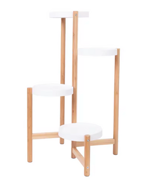 4-Lagen Bamboe Plantenstandaard – Hoekmodel voor Binnengebruik in Nordic Stijl
