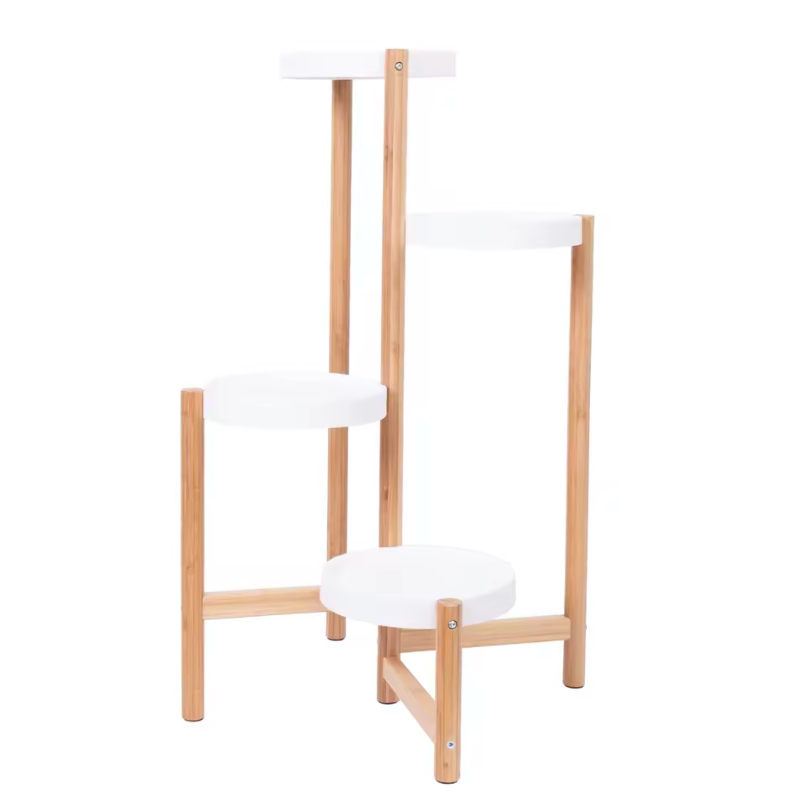 4-Lagen Bamboe Plantenstandaard – Hoekmodel voor Binnengebruik in Nordic Stijl