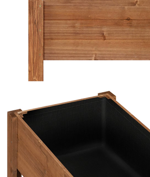 Houten Verhoogde Plantenkast met Bloembakplank – 80x75x40 cm – Massief dennenhout