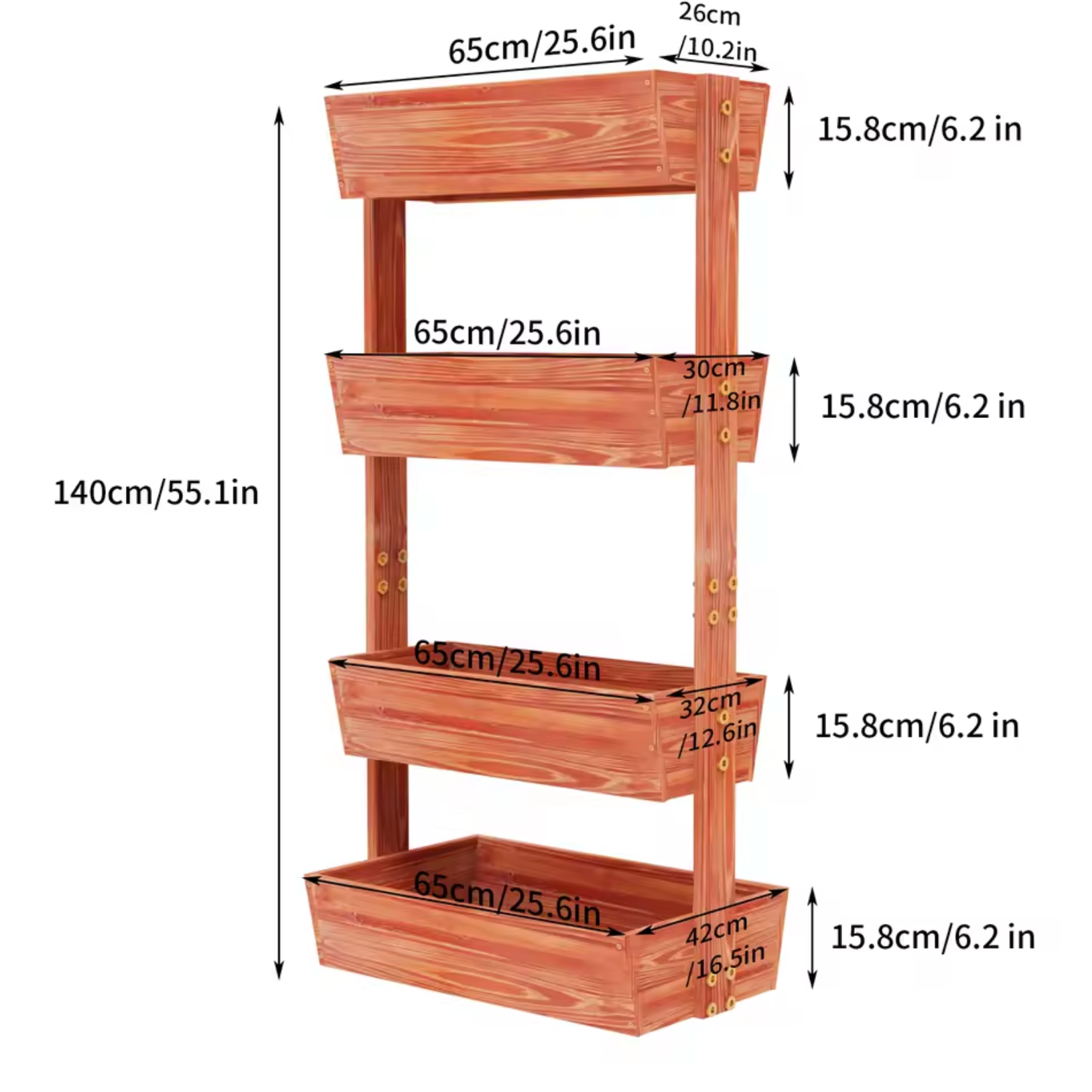 4-Laags Verhoogde Plantenbak met Ladderdesign