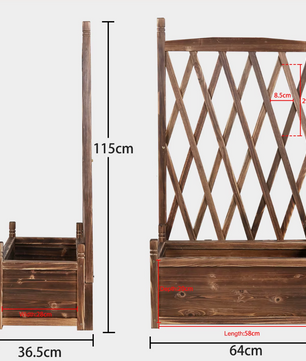 Groot Verhoogde Plantenbak met Latwerk – Grenenhout