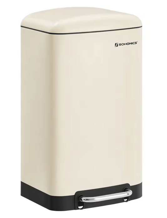 Beige Prullenbak van 30L – Stijlvol, Hygiënisch en Ruimtebesparend