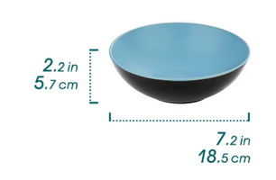 Serviesset 16-delig of 32-delig – Mat Zwart & Blauw Steengoed met Dinerborden, Dessertborden, Kommen en Mokken