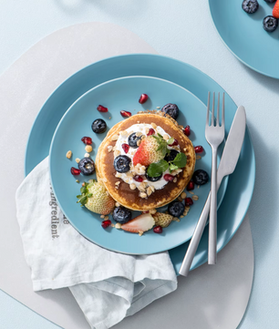 Serviesset 16-delig of 32-delig – Mat Zwart & Blauw Steengoed met Dinerborden, Dessertborden, Kommen en Mokken