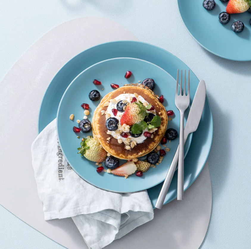 Serviesset 16-delig of 32-delig – Mat Zwart & Blauw Steengoed met Dinerborden, Dessertborden, Kommen en Mokken