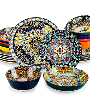 Boheemse Stijl Serviesset 24-Delig of 48-Delig - Keramisch Servies