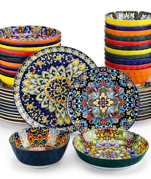 Boheemse Stijl Serviesset 24-Delig of 48-Delig - Keramisch Servies