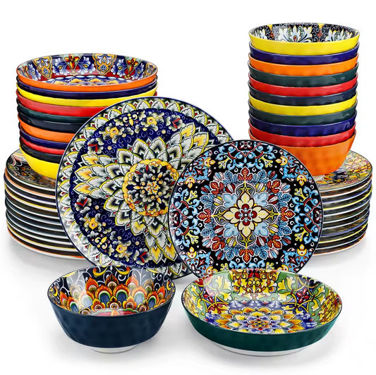 Boheemse Stijl Serviesset 24-Delig of 48-Delig - Keramisch Servies