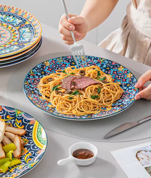 Boheemse Stijl Serviesset 24-Delig of 48-Delig - Keramisch Servies