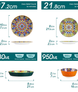 Boheemse Stijl Serviesset 24-Delig of 48-Delig - Keramisch Servies