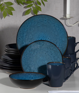 Nordic Stijl Serviesset 16-Delig / 32-Delig / 48-Delig – Keramisch Set Vintage Blauw