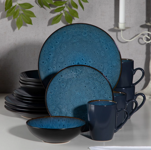 Nordic Stijl Serviesset 16-Delig / 32-Delig / 48-Delig – Keramisch Set Vintage Blauw