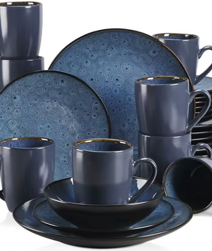 Nordic Stijl Serviesset 16-Delig / 32-Delig / 48-Delig – Keramisch Set Vintage Blauw