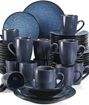 Nordic Stijl Serviesset 16-Delig / 32-Delig / 48-Delig – Keramisch Set Vintage Blauw