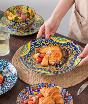 Boheemse Stijl 12-delige Serviesset – Keramisch Servies