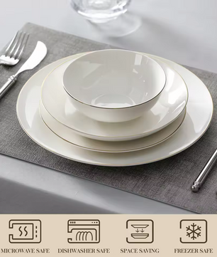 Nordic Witte Porseleinen Serviesset 16/32-Delig - Scandinavisch Design