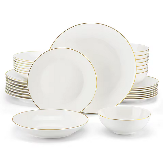 Nordic Witte Porseleinen Serviesset 16/32-Delig - Scandinavisch Design