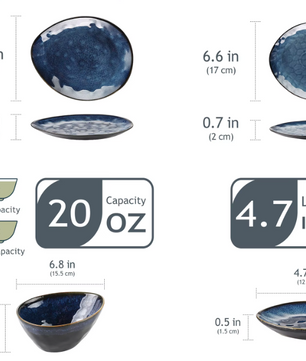 Starry Blauw Keramisch Design Servies Dinner Set – 11/22/33-Delig