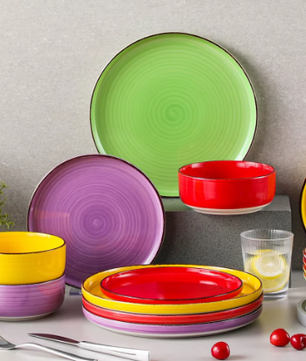 Retro Modern Kleurrijke Stijl Servies Set – 16/32-delige Keramische Borden Set