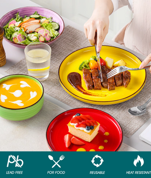 Retro Modern Kleurrijke Stijl Servies Set – 16/32-delige Keramische Borden Set