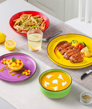 Retro Modern Kleurrijke Stijl Servies Set – 16/32-delige Keramische Borden Set