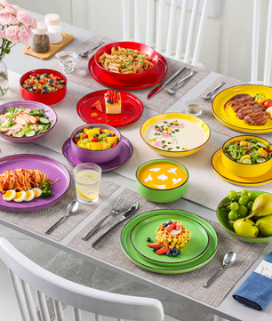Retro Modern Kleurrijke Stijl Servies Set – 16/32-delige Keramische Borden Set