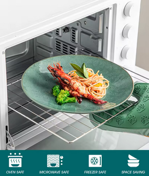 Bauhaus Groen Reliëf Serviesset 16-delige – Keramisch Servies