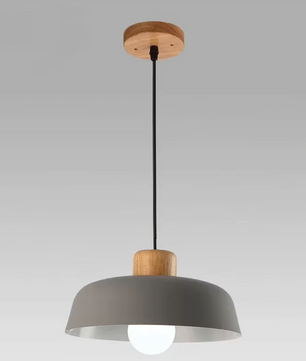 Skandi Moderne Scandinavische Hanglamp van Hout & Metaal