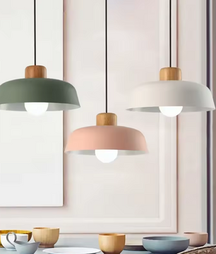 Skandi Moderne Scandinavische Hanglamp van Hout & Metaal