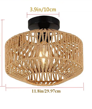 Handgemaakte Rotan Plafondlamp – Klassieke Stijl