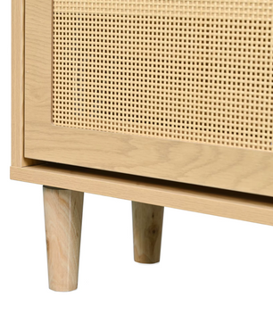 Rotan Houten Schoenenkast met 4 Lades – 100x25x90cm