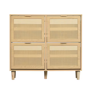 Rotan Houten Schoenenkast met 4 Lades – 100x25x90cm