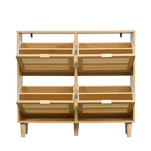 Rotan Houten Schoenenkast met 4 Lades – 100x25x90cm
