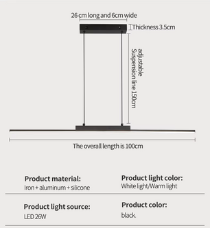 Lumi Verstelbare Moderne Hanglamp – Minimalistisch Design 100cm Zwart