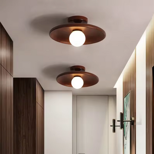 Nordic Houten Plafondlamp – Rond Design | Diameter van 18/28cm