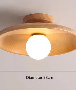 Nordic Houten Plafondlamp – Rond Design | Diameter van 18/28cm