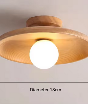 Nordic Houten Plafondlamp – Rond Design | Diameter van 18/28cm