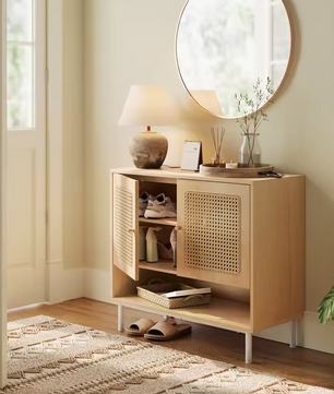 Rotan Garderobe Schoenenkast 3-Laags – Verstelbaar