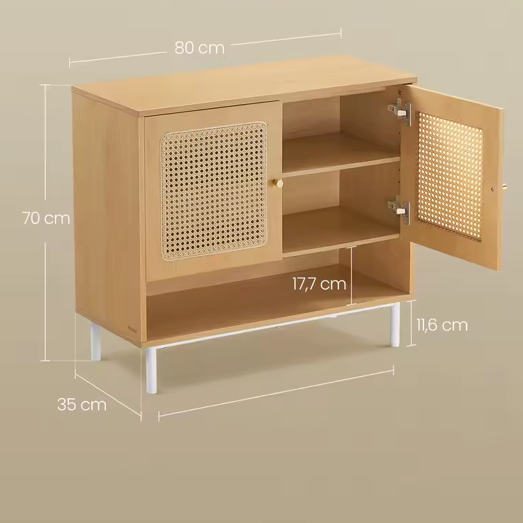 Rotan Garderobe Schoenenkast 3-Laags – Verstelbaar