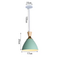 Groene Scandinavische Hanglamp – Aluminium & Hout Design – Verstelbaar E27